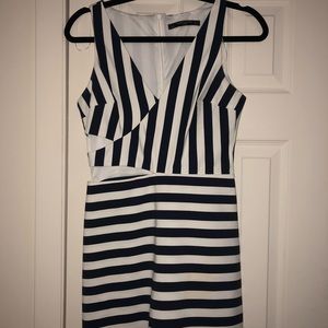 Navy and white dress